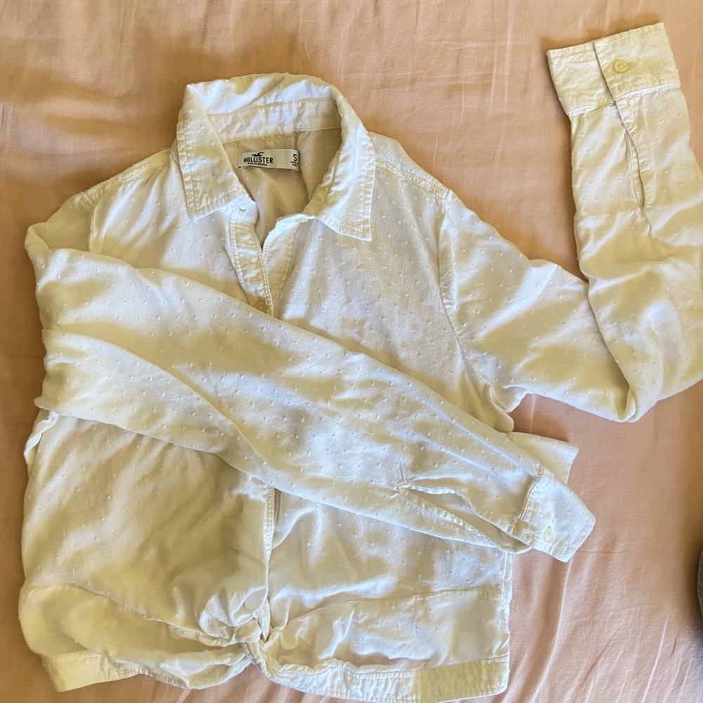 Hollister White Button Down Shirt